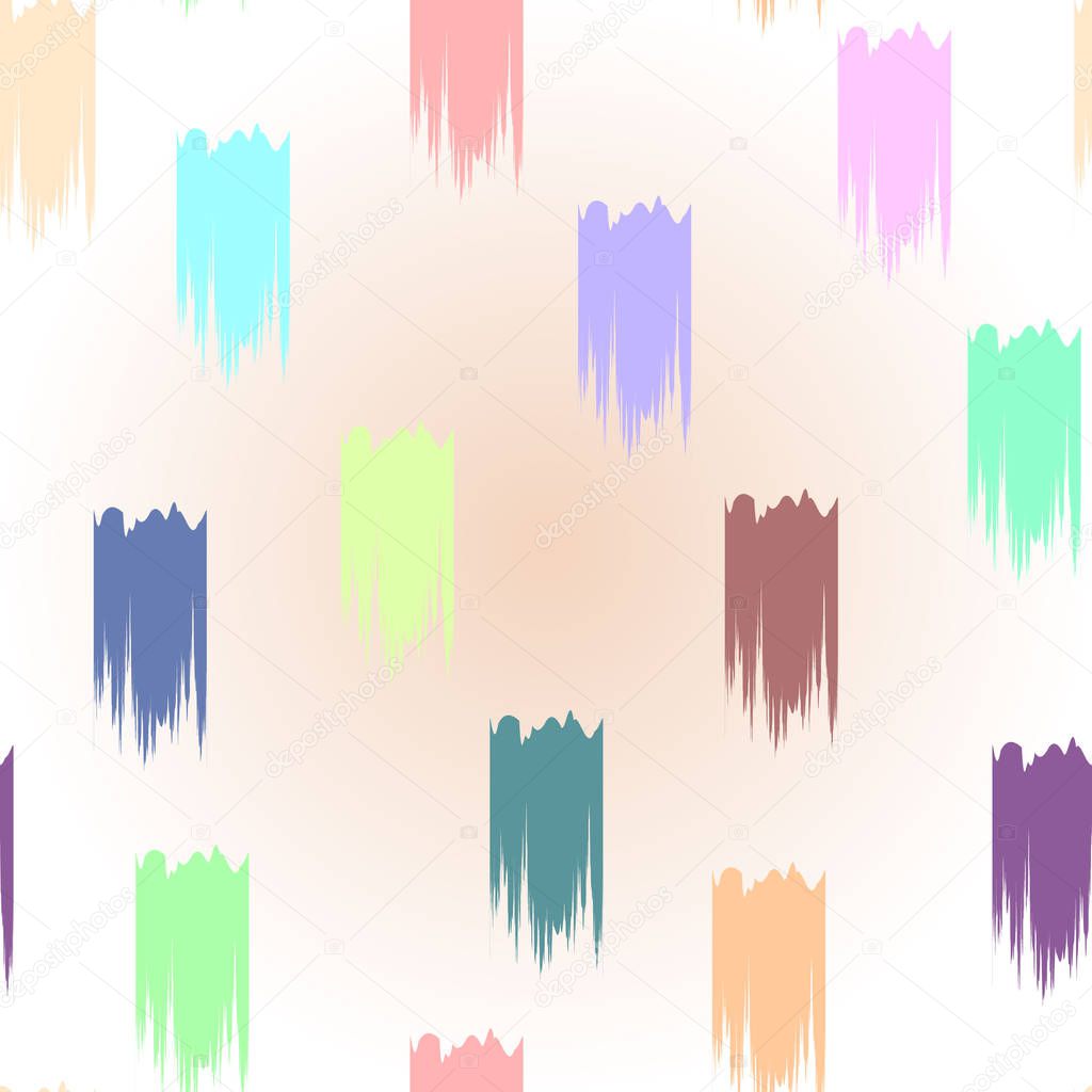 Vector hand painted abstract brush strokes pattern. Seamless repeat trendy background in pink, grey, blue eps 10