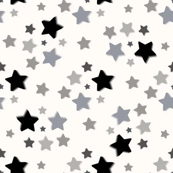 Stars Seamless Pattern Shadow White Eps10 — Stock Vector