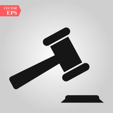 Judge gavel Icon Vector. Simple flat symbol. Perfect Black pictogram illustration on white background. vector