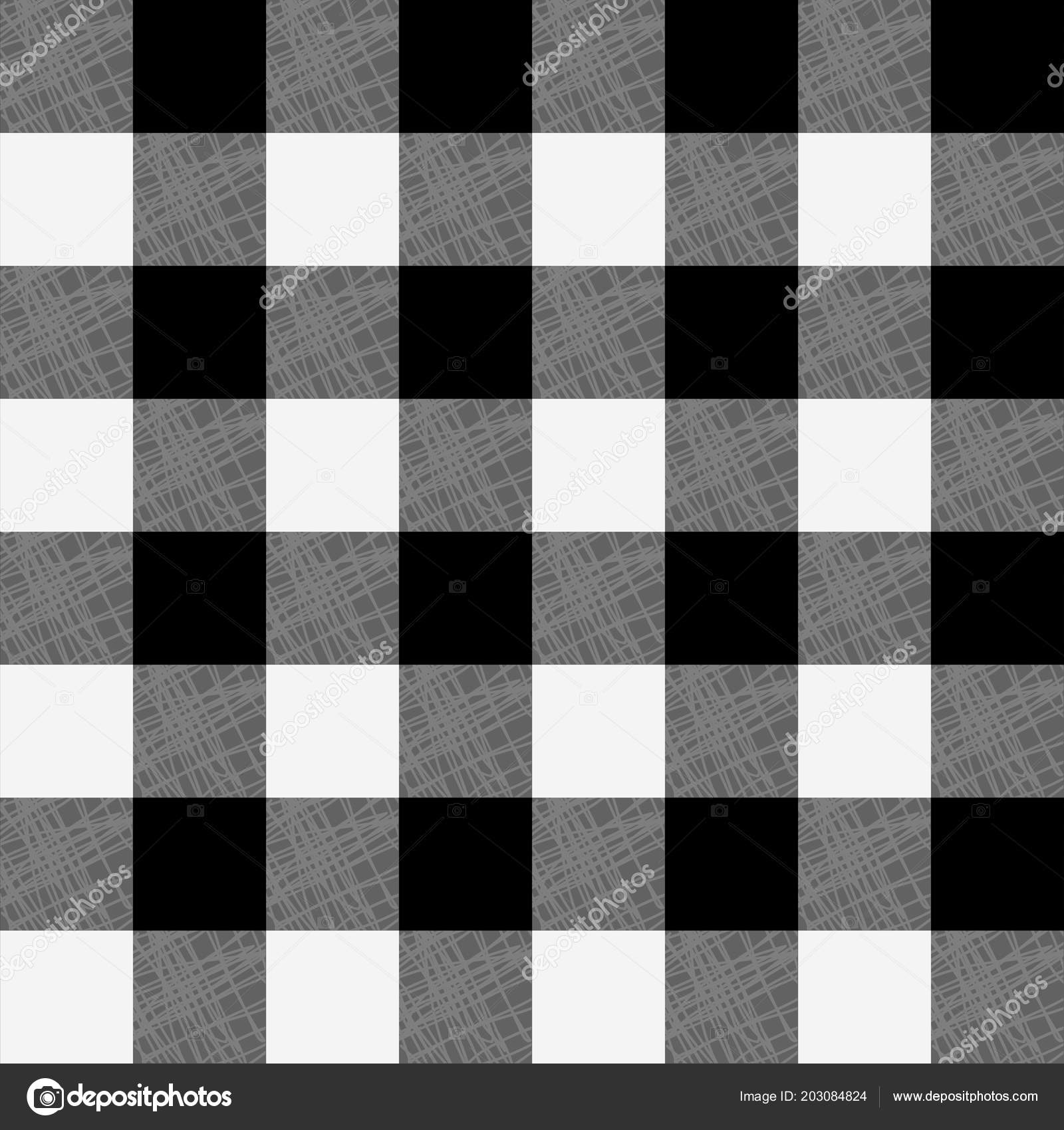 Vetor sem costura xadrez preto e branco