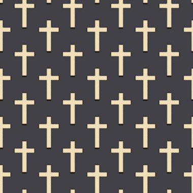 Hıristiyan çapraz desen. Basit örnek Hıristiyan çapraz vektör desen web için. Konuşma dini seamless modeli eps 10