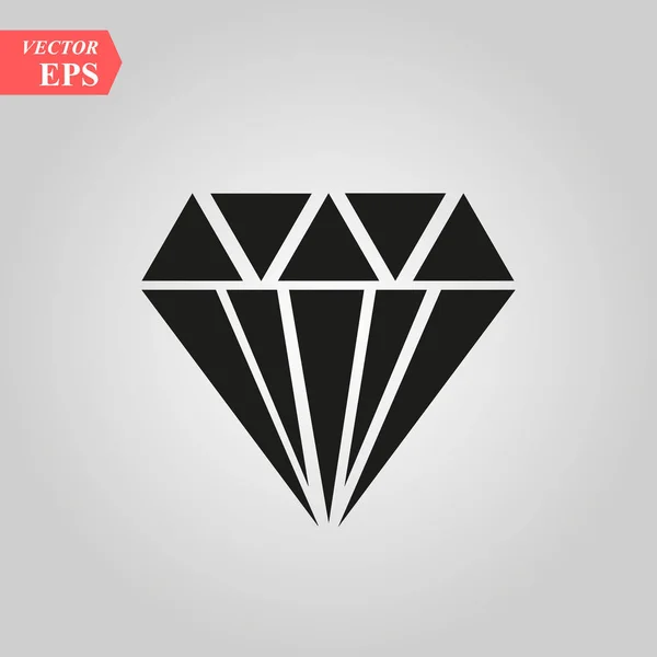Diamond Icon Vector. Simple flat symbol. Perfect Black pictogram illustration on white background. — Stock Vector