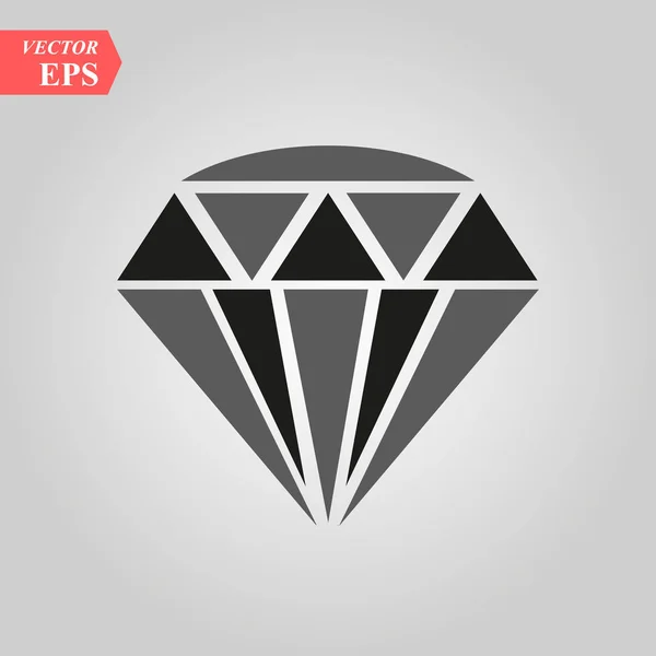Diamant Icon Vector. Eenvoudige vlakke symbool. Perfecte zwarte pictogram illustratie op witte achtergrond. — Stockvector