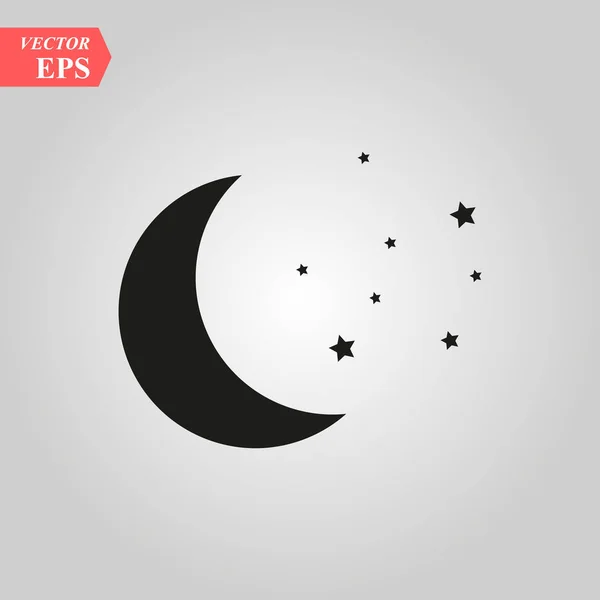 Ay ve yıldız simgesini illüstrasyon izole vektör işareti simgesi — Stok Vektör