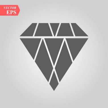 Elmas vektör simgesi, düz tasarım en iyi vektör simgesi