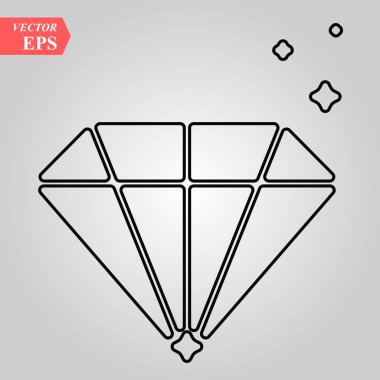 Elmas düz simgesi. Tek düğün web tasarımı için yüksek kaliteli anahat simgesini veya mobil uygulama ince çizgi işaretleri tasarım logo için sevginin, kartı, vb ziyaret edin. Mutlu eps 10 anahat logosu