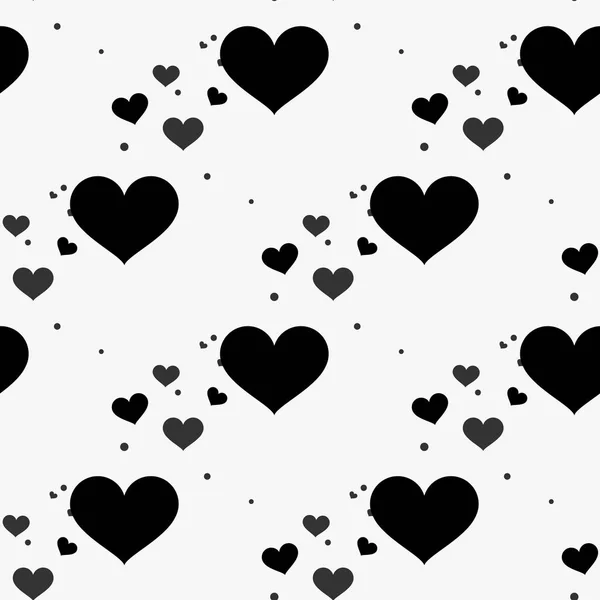 Modern Kids Seamless Pattern Heart Hand Drawn Graphic Black White — Stock Vector