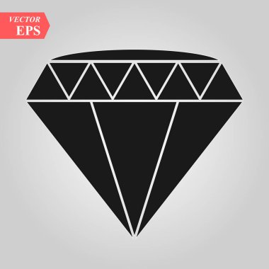 Siyah elmas simge vektör çizim. Beyaz arka plan eps 10