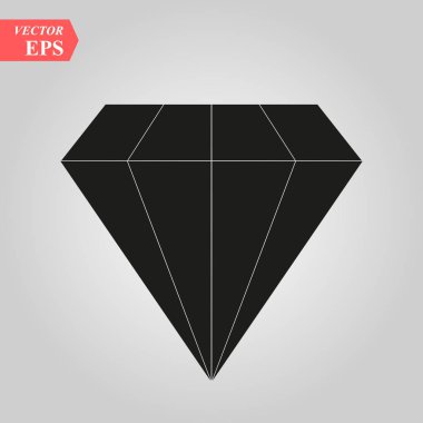 Elmas simgesi üzerinde arka izole trendy düz tarzı. Vektör çizim, Eps 10.