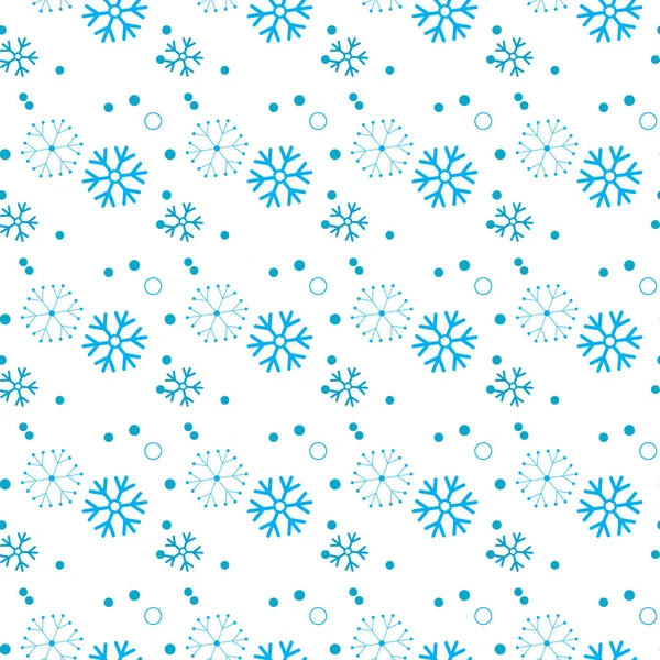 雪と白い Eps に青いドットのシームレス パターン — ストックベクタ