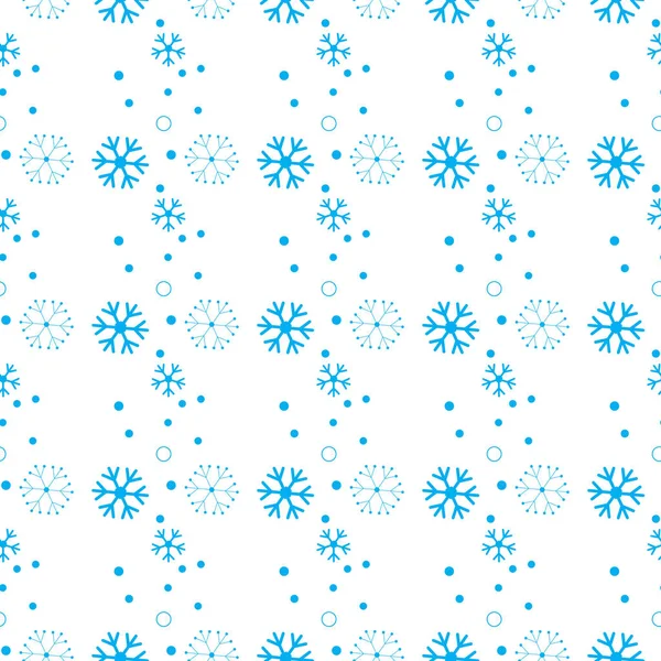 Snowflake Seamless Pattern Snow White Background Abstract Wallpaper Wrapping Decoration — Stock Vector