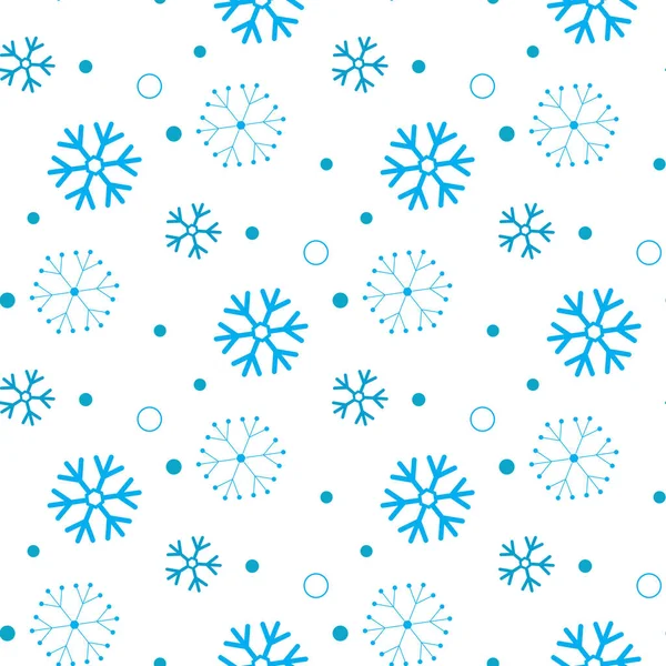 スノーフレークのシームレスなパターン 白い背景の上に雪します 抽象的な壁紙 装飾をラップします メリー クリスマス 新年あけましておめでとうございますお祝いベクトル イラスト Eps をシンボルします — ストックベクタ