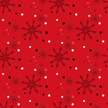 Soyut Noel ve yeni yıl Seamless modeli kırmızı zemin üzerine. Vektör çizim Eps 10