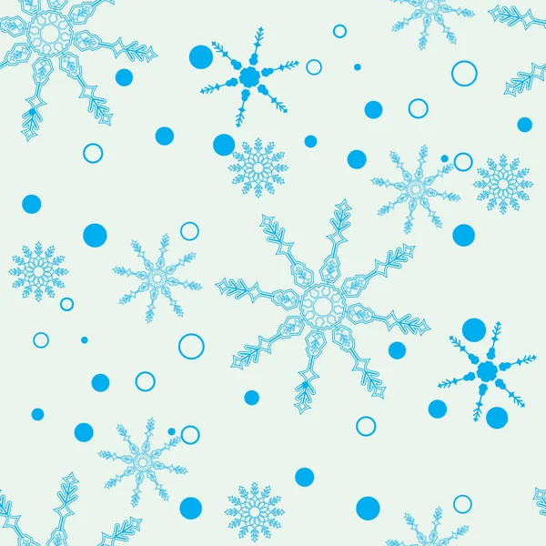 Sněhová Vločka Jednoduchý Vzor Bezešvé Modrý Sníh Bílém Pozadí Abstraktní — Stockový vektor