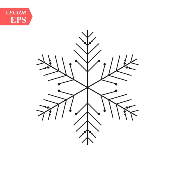 Піктограма Сніжинки Різдвяна Зимова Тема Проста Плоска Чорна Ілюстрація Білому — стоковий вектор