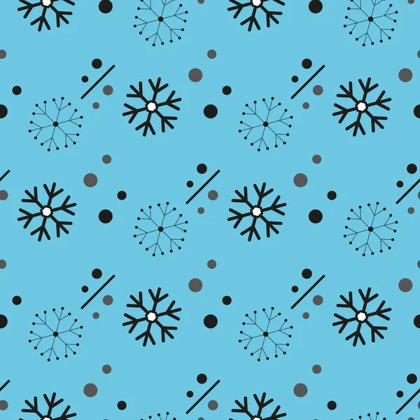 Безшовні Сніжинки Шаблон Сніг Блакитному Тлі Абстрактних Шпалерах Упаковка Прикраси — стоковий вектор