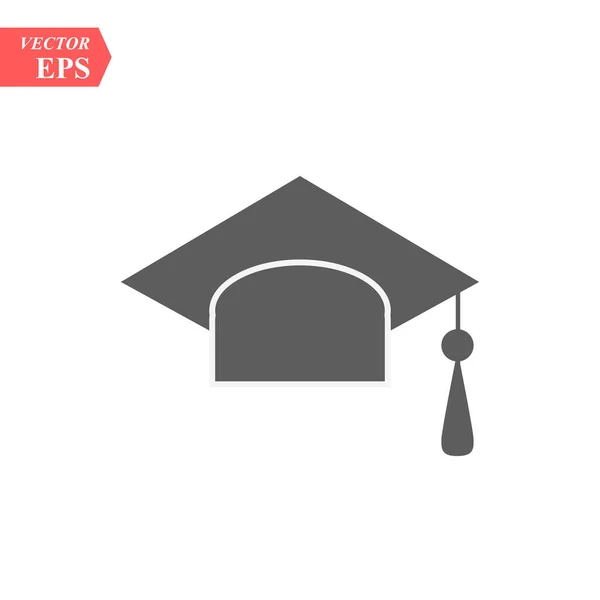 Graduación sombrero vector icono aislado sobre fondo blanco — Vector de stock