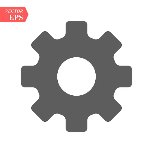 Ajuste de vector de icono, Herramientas, Cog, Gear Sign Aislado sobre fondo blanco. Opciones de ayuda concepto de cuenta. Estilo plano de moda para diseño gráfico, logotipo, sitio web, redes sociales, interfaz de usuario, aplicación móvil, EPS10 — Vector de stock