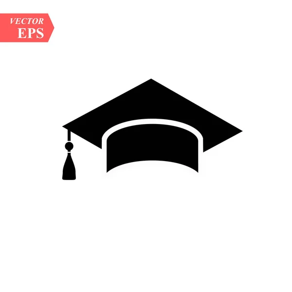 Graduación sombrero vector icono aislado sobre fondo blanco — Vector de stock