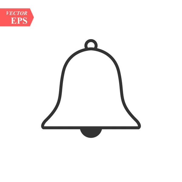 Icono de línea de campana, Vector sobre fondo blanco — Vector de stock