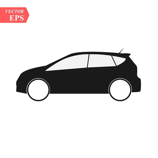 Vetor Ícone Carro Simples Símbolo Hatchback Plano Ilustração Perfeita Pictograma — Vetor de Stock