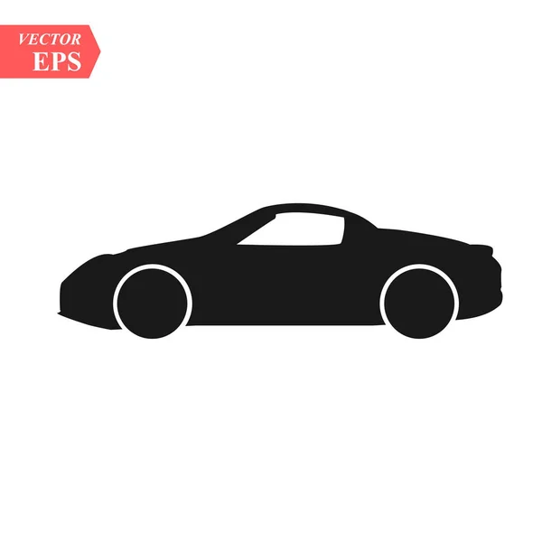 Simple Coche Deportivo Flotante Icono Visto Desde Lado Color Negro — Vector de stock