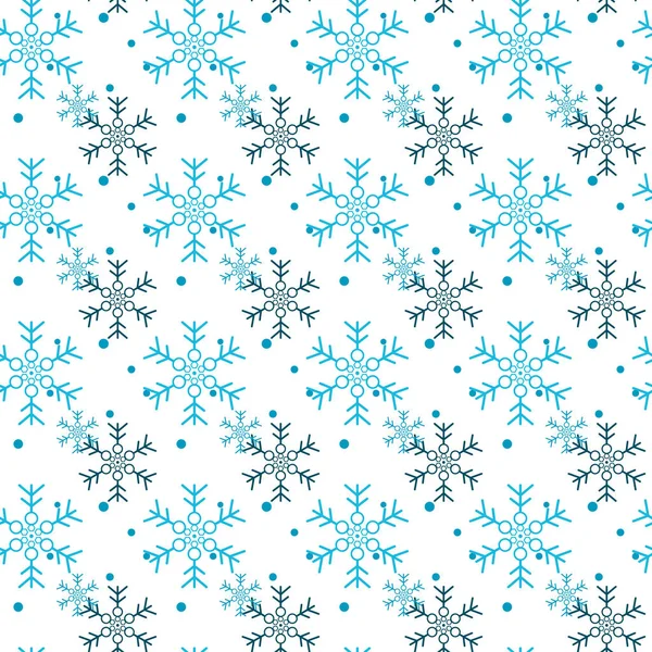 Snowflake Simple Seamless Pattern Blue Snow White Background Abstract Wallpaper — Stock Vector