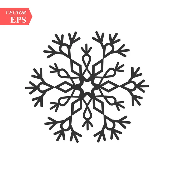 Sneeuwvlok Pictogram Platte Vectorillustratie Zwart Een Witte Achtergrond Eps10 — Stockvector