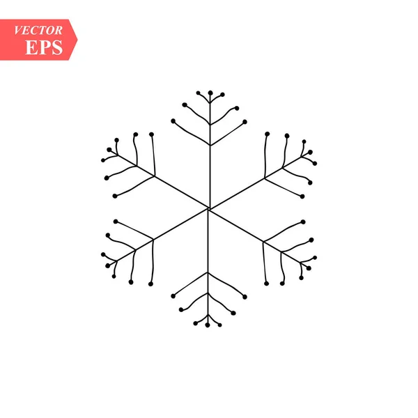 Hand Getrokken Sneeuwvlokken Delicate Sneeuw Pictogram Silhouetten Vectorillustratie Met Bewerkbare — Stockvector