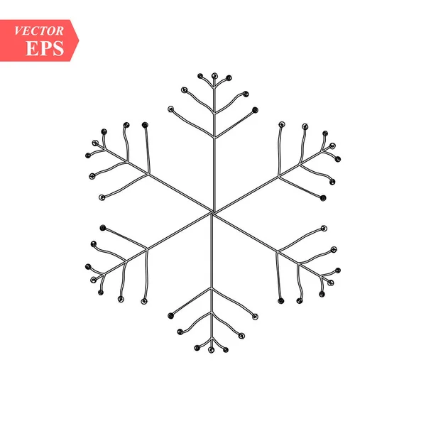 Hand Getrokken Sneeuwvlokken Delicate Sneeuw Pictogram Silhouetten Vectorillustratie Met Bewerkbare — Stockvector