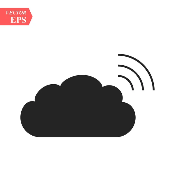 Intercambio Datos Nube Con Wlan Icono Wifi Aislado Sobre Fondo — Archivo Imágenes Vectoriales