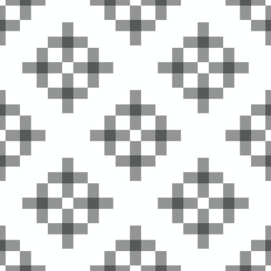 Geometrik kareler sorunsuz süsleme. Resimde. Basit siyah ve beyaz arka plan. Klasik Tasarım.