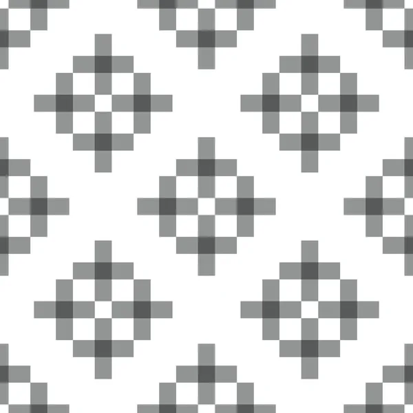 幾何学的正方形のシームレスな髪飾り イラスト シンプルな黒と白の背景 クラシックなデザイン — ストック写真