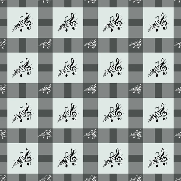 Seamless pattern with music notes and square.  illustration.