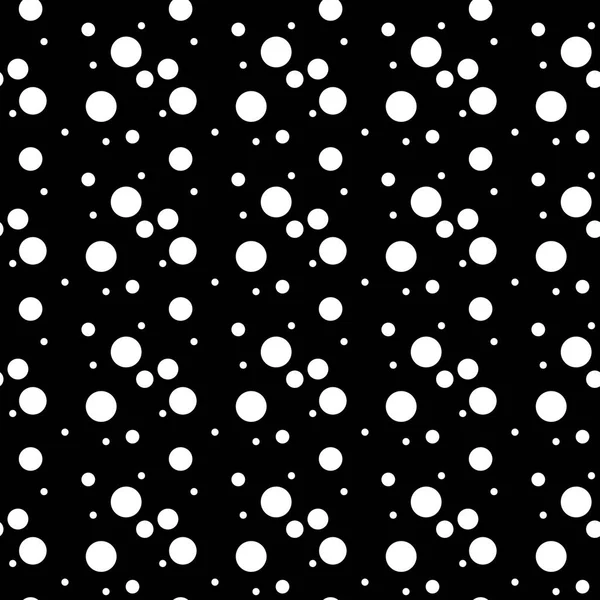 Polka Dot Geométrica Abstrato Sem Costura Padrão Círculo Preto Preto — Vetor de Stock