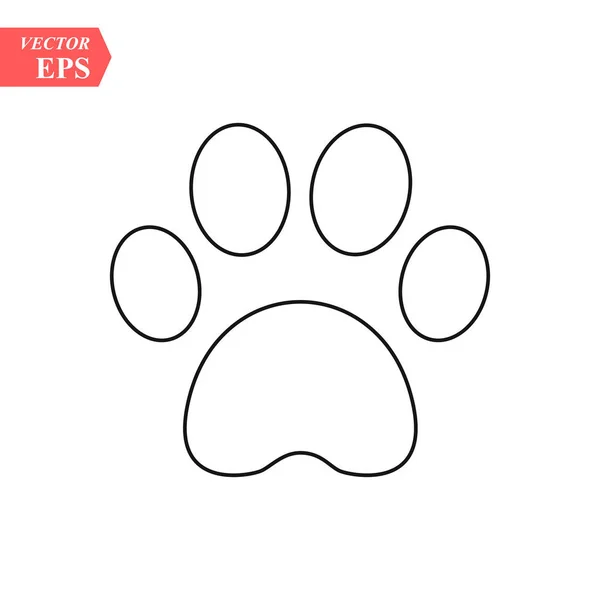 Ζώων Πόδι Εικονίδιο Εκτύπωσης Γραμμή Διάνυσμα Πόδι Σκύλος Γάτα Εικονογράφηση — Διανυσματικό Αρχείο