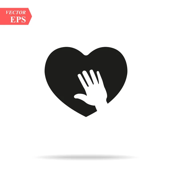 Heart Icon Caring Hands Design White Background Vector Illustration Eps10 — Stock Vector