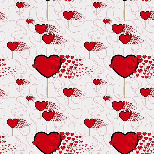 Candy Hearts Line Pattern Vector Seamless Vector Pattern Lollipops Wrapping — Stock Vector