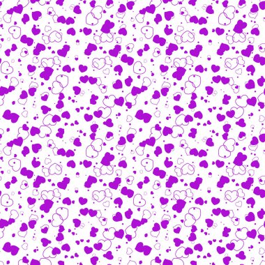 Koyu mor, pembe tatlı yürekleri sorunsuz düzen vektör. Glitter soyut illüstrasyon kalp romantik tarzda. Evlilik hediyeleri, tebrikler için desen.
