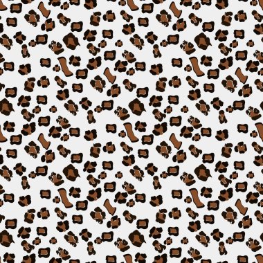 Leopar seamless modeli. Beyaz ve siyah sorunsuz. Hayvan yazdırma. Vektör arka plan. eps10
