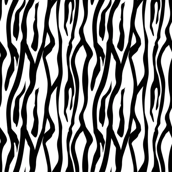 Zebra Stripes Seamless Pattern Zebra Print Animal Skin Tiger Stripes — Stock Vector