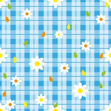 Çiçek seamless modeli ekose arka plan ile. Vektör şablonu. eps10