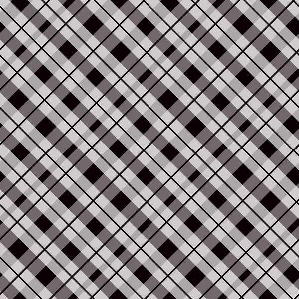 Tessuto Bianco Nero Texture Check Tartan Modello Senza Cuciture Illustrazione — Vettoriale Stock