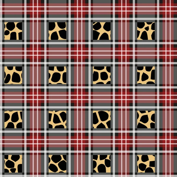 Scoțian Roșu Tartan Grunge Model Fără Sudură Pete Leopard Eps — Vector de stoc