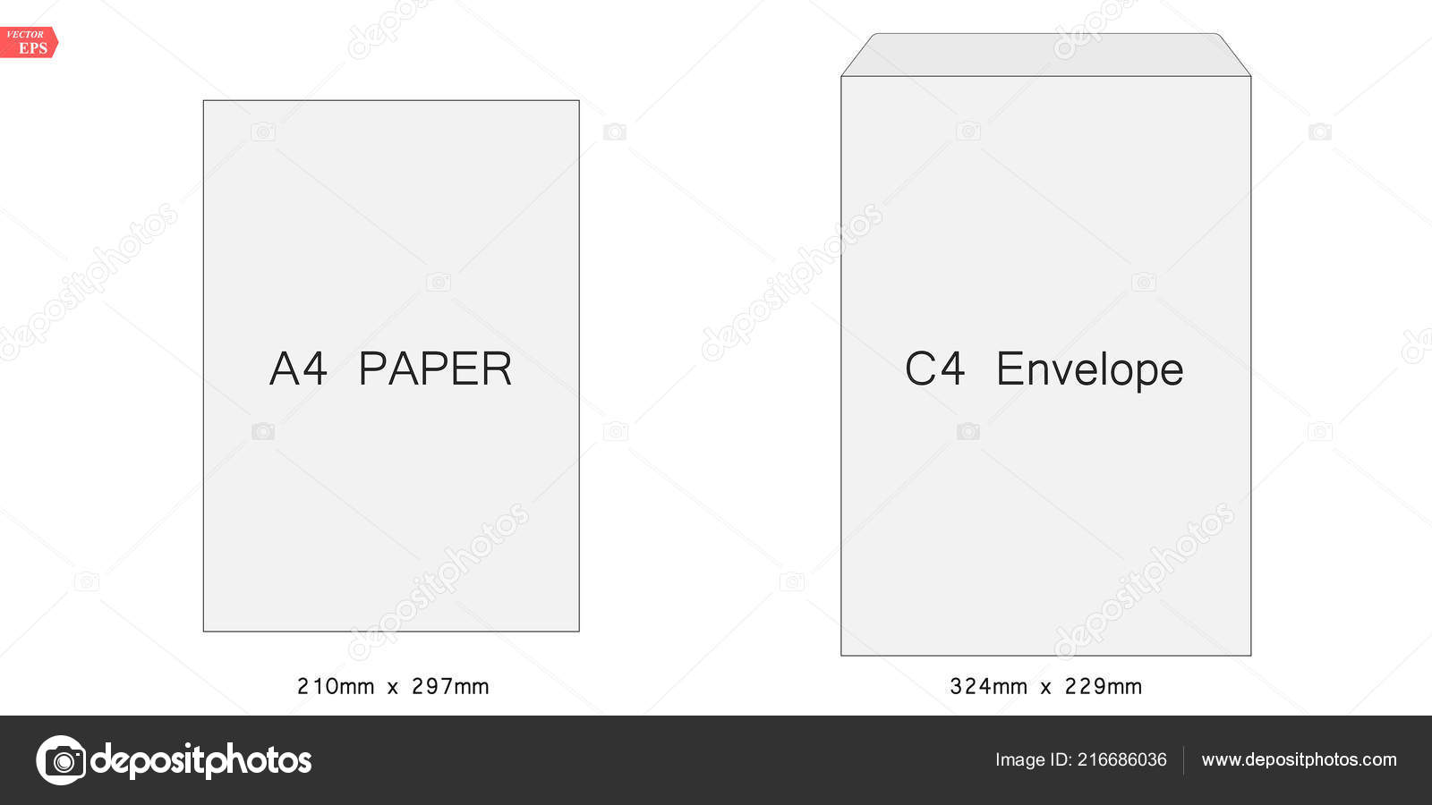 Huiswerk maken klep Edele C4 blank mockup white letter paper envelope. Vector template of A4 C4, A5  C5, A3 C3 Stock Vector Image by ©elnourbabayev.gmail.com #216686036