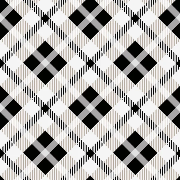 Kostkované kostkovaný pléd bezešvé vzor v černé a bílé barvy. Vektor — Stockový vektor