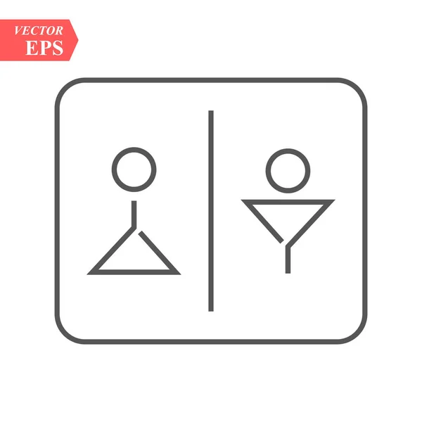 Hombre y mujer. símbolo de signo de inodoro en diseño simple sobre fondo blanco. ilustración vectorial . — Vector de stock