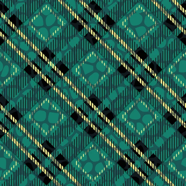 Plaid, tartan sans couture avec cuir motif peau de crocodile. Crocodile. De la peau. Papier peint. Contexte. Monochrome. Du papier. Mode textile Ebdless Smooth Graphic Snake eps10 — Image vectorielle