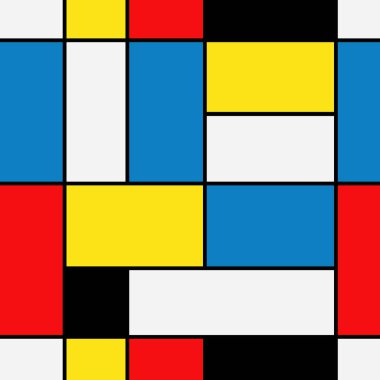 Sorunsuz soyut mozaik desen. Piet Mondrian emülasyonu. eps10
