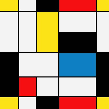 Kesintisiz geometrik soyut desen. Mondrian tarzı. Vektör eps10